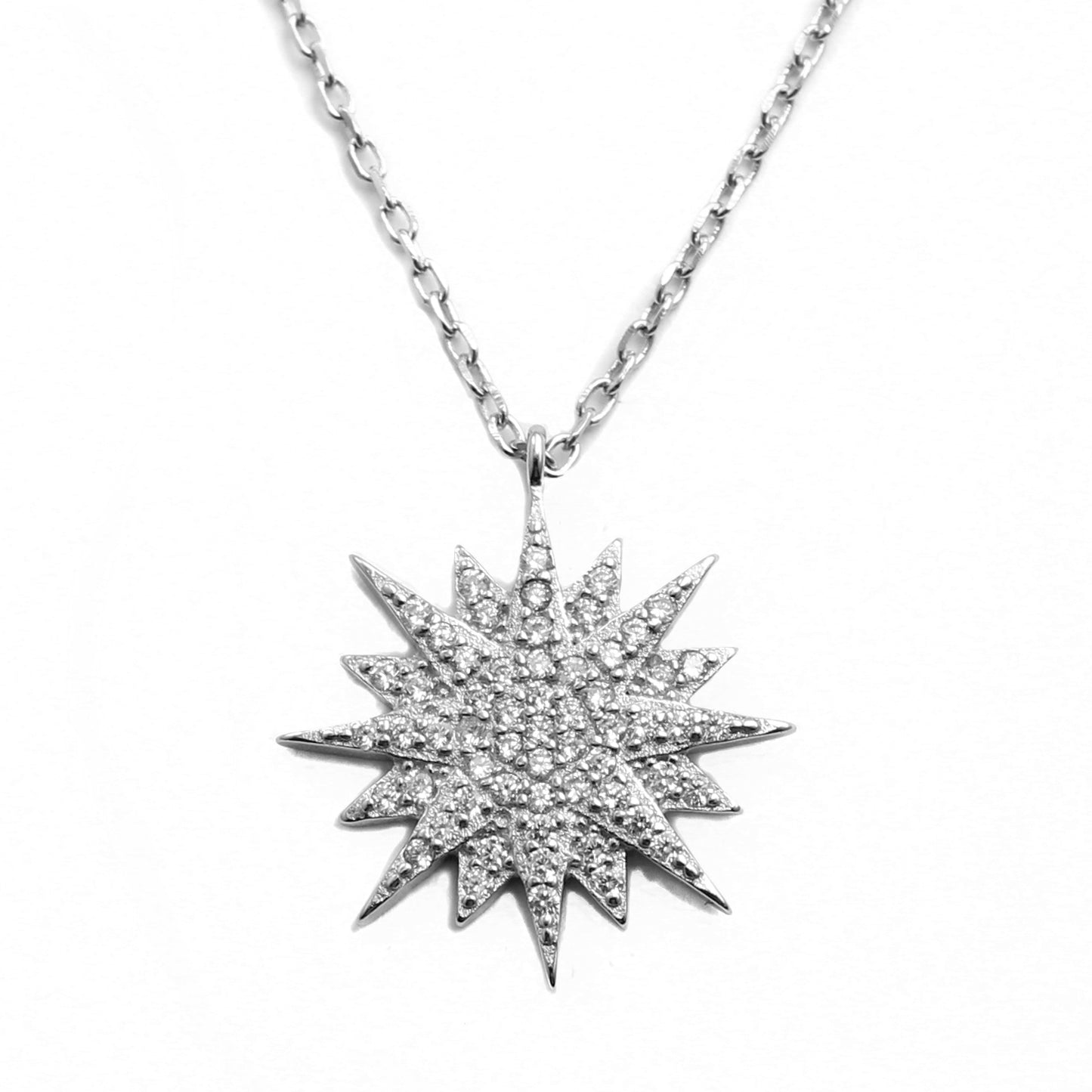 925 Silver busting star necklace - SGN3450