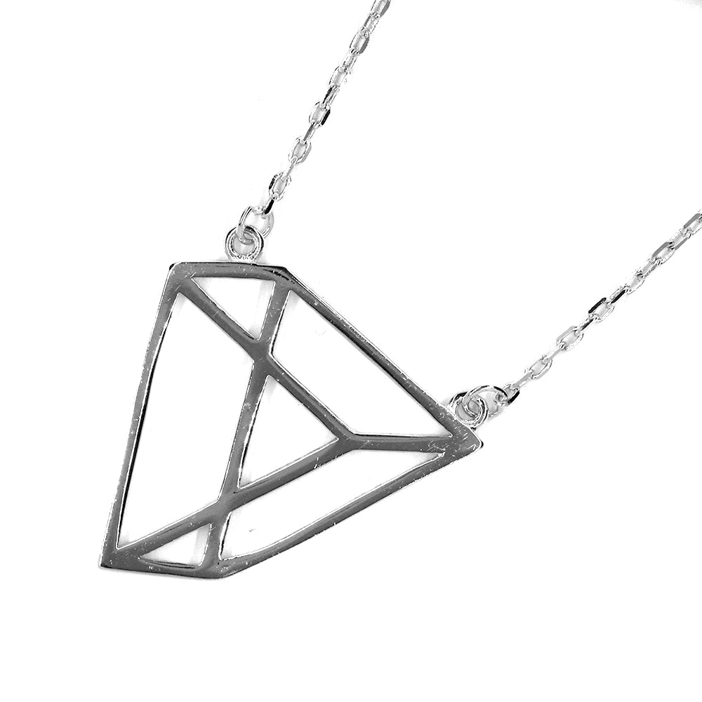 925 Silver 3D triangle necklace - SGN949