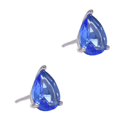 925 Silver 8mm x 6mm cubic zirconia pear stud - SME2113