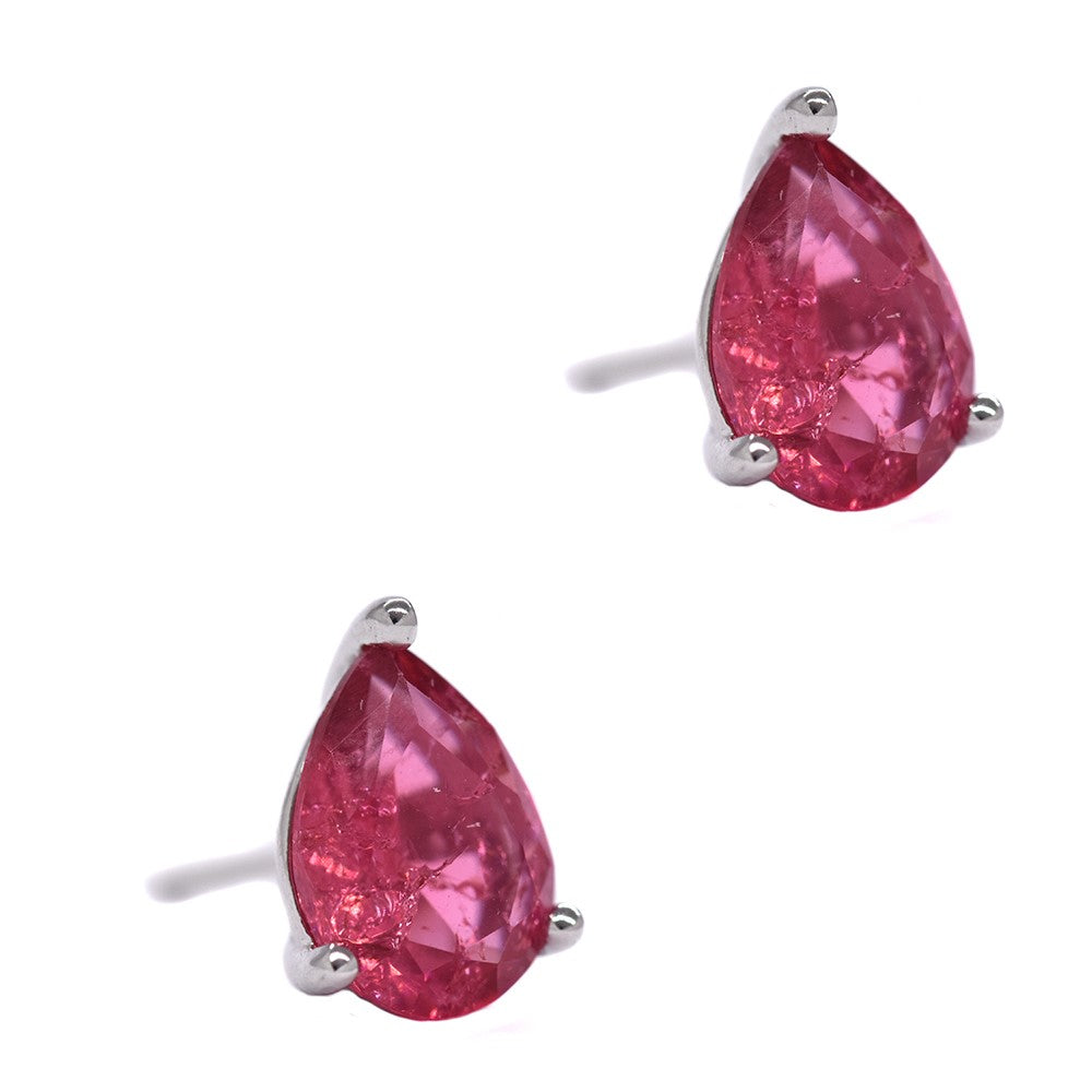 925 Silver 8mm x 6mm cubic zirconia pear stud - SME2113