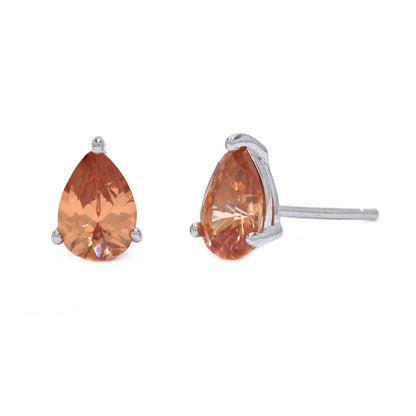 925 Silver 8 x 5mm teardrop cubic zirconia stud earring - SME2895