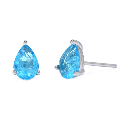 925 Silver 8 x 5mm teardrop cubic zirconia stud earring - SME2895