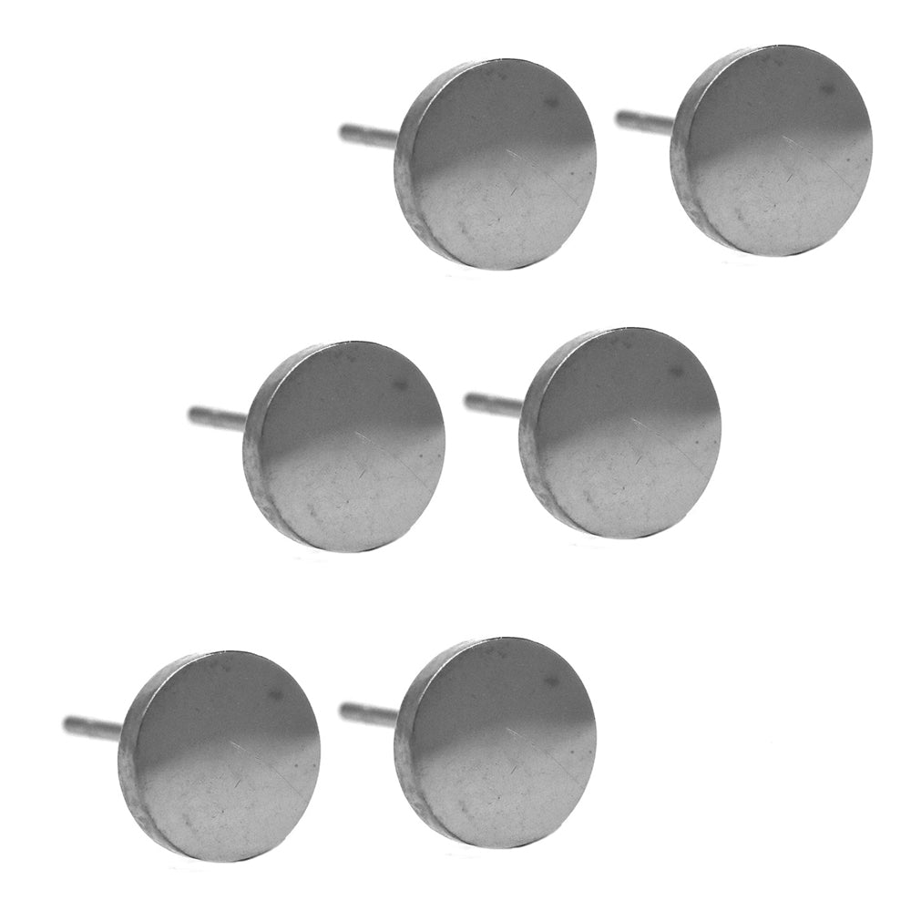3 Pack stainless steel  8mm round stud earring