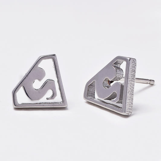 Stainless steel superman stud earring - SSGE931