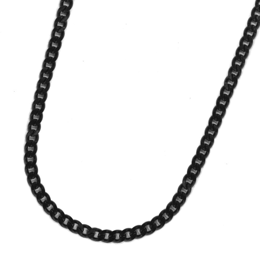 Stainless steel black plated 3mm x 70cm curb chain - SSGN9027