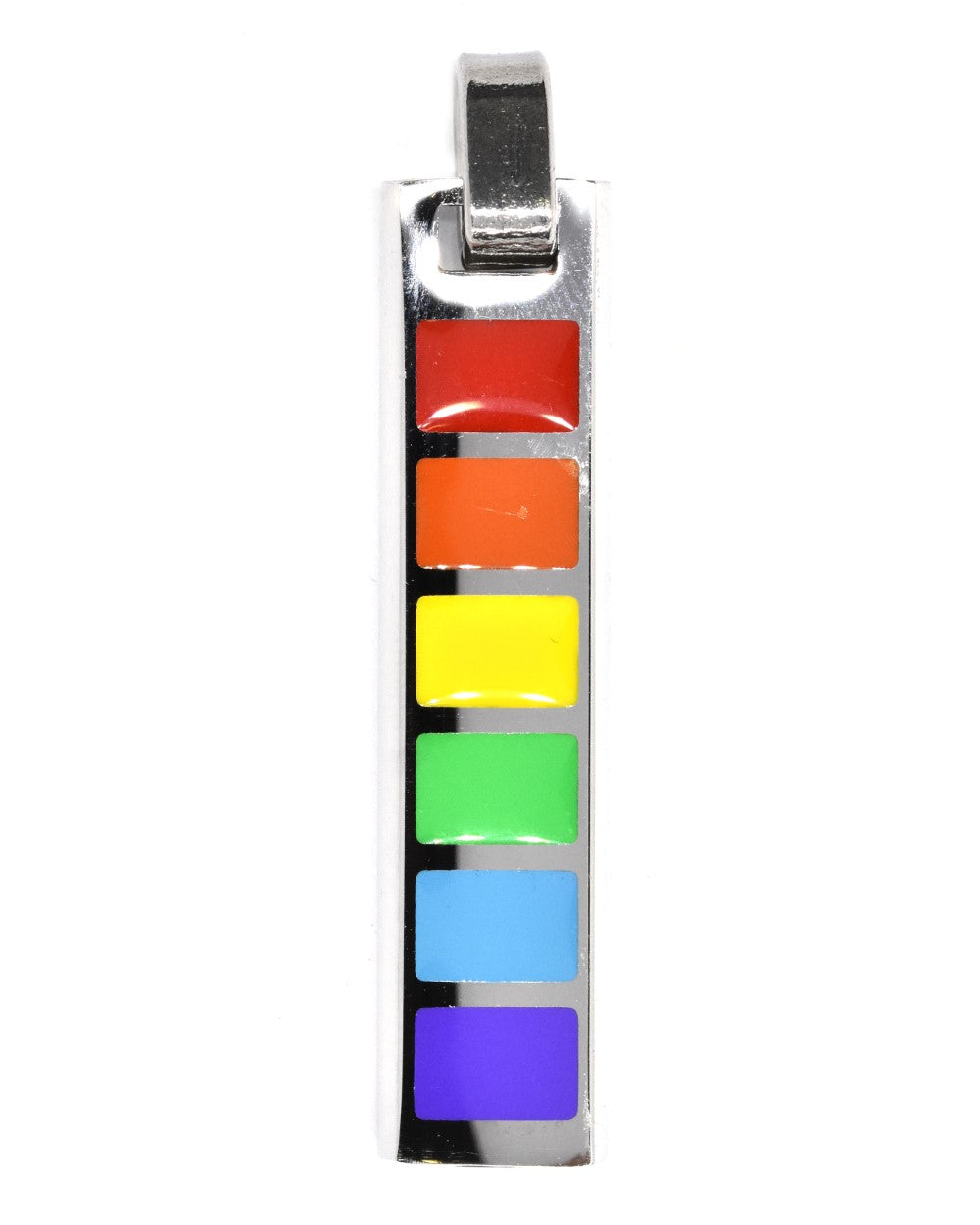 Stainless steel rainbow bar pendant - SSGP7374