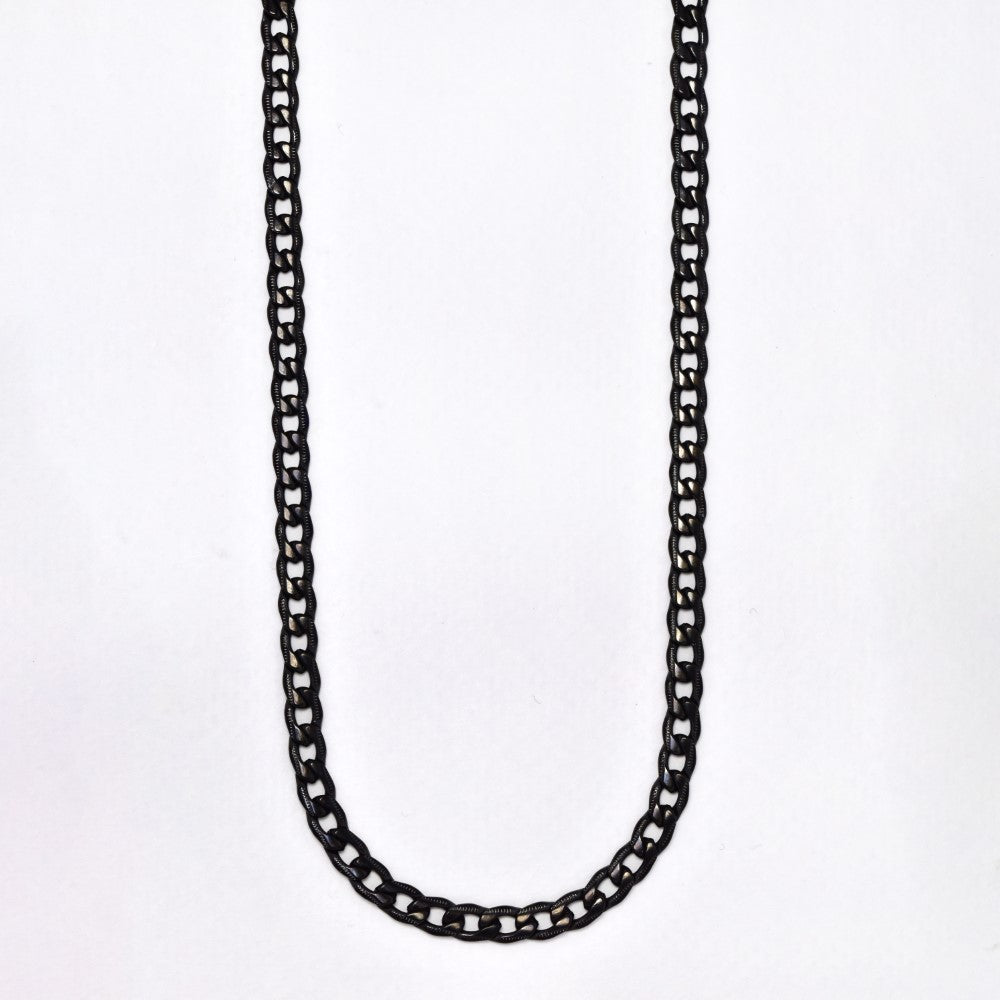 Stainless steel 5mm x 60cm black textured curb chain - SSMN2020