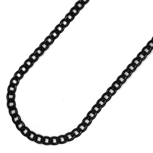 Stainless Steel black curb 6mm x 60cm chain - SSMN2021