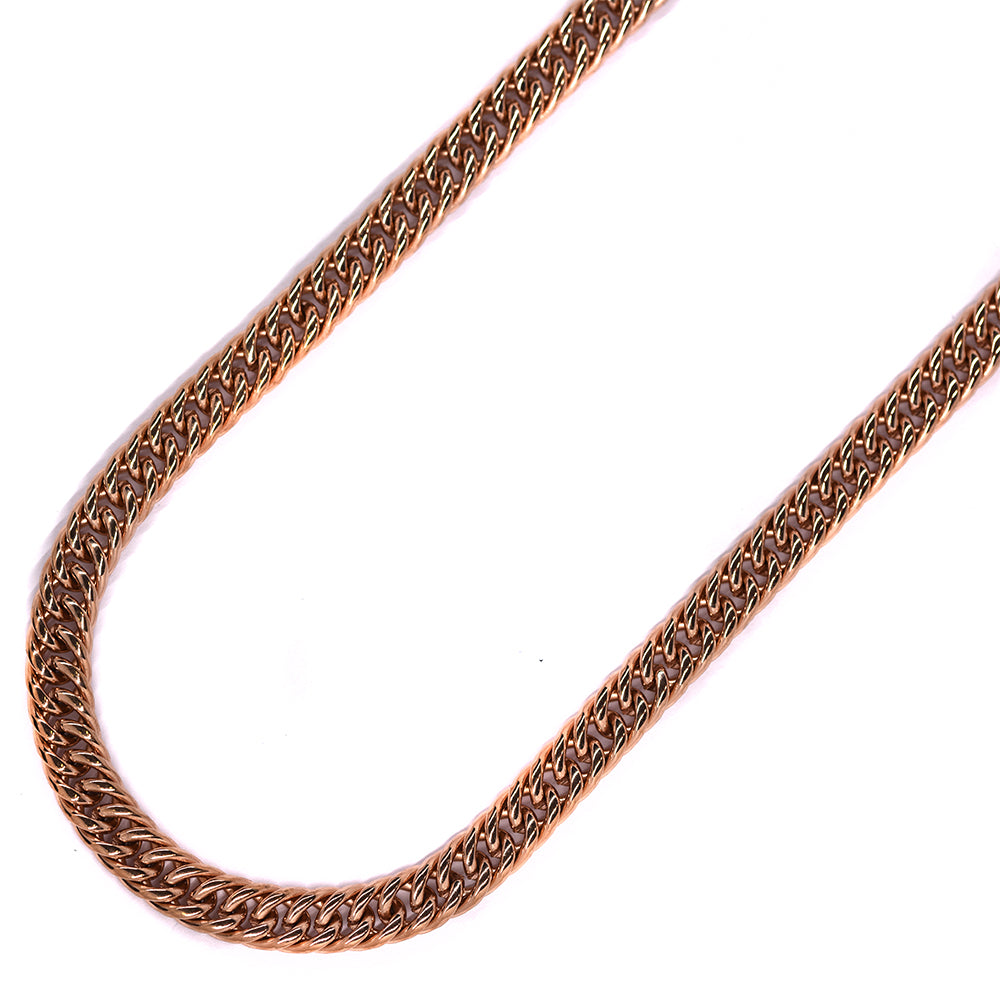 Stainless steel rose gold 7.5mm x 50cm closed curb chain - SSMN2025