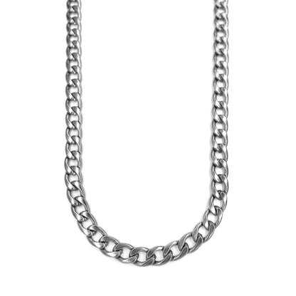 Stainless steel curb 7mm x 60cm chain - SSMN2855