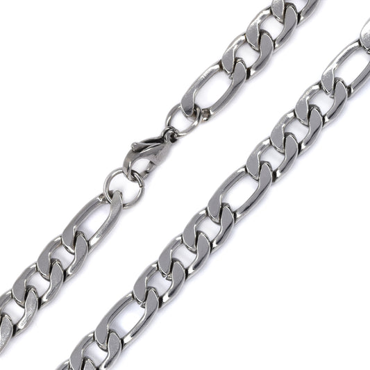 Stainless steel 8mm x 60cm figaro chain - SSMN2886