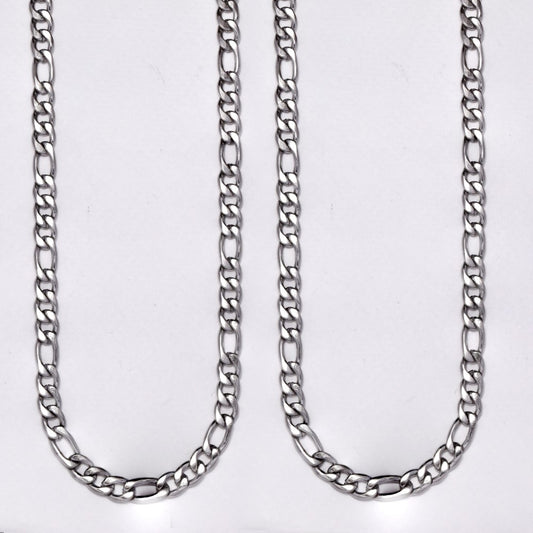 2 Pack stainless steel figaro 6mm x 60cm chain - SSMN2949