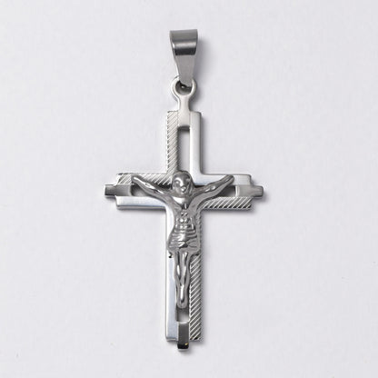 Stainless steel crucifix pendant - SSMP2952