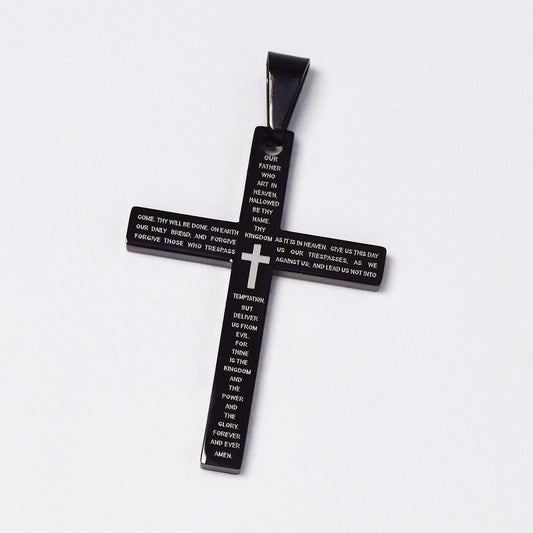 Stainless steel prayer cross pendant - SSP3388