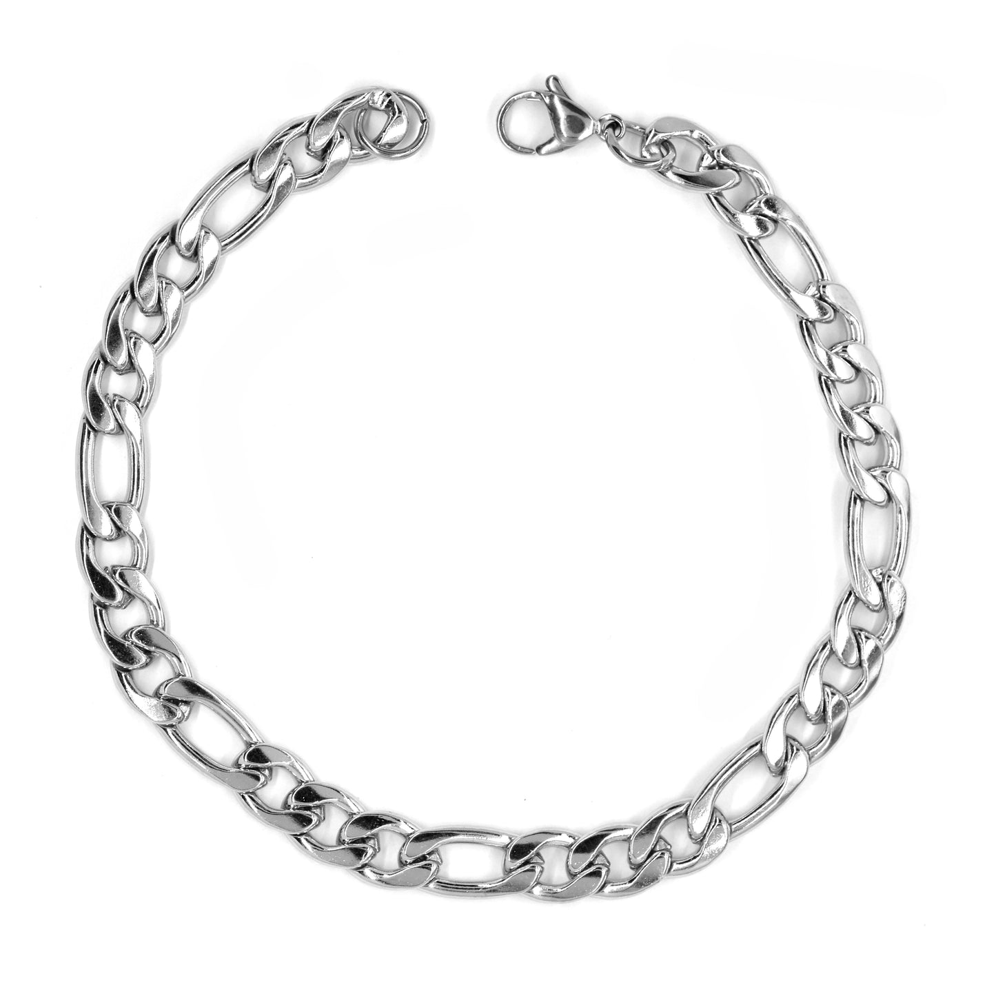 Stainless steel 20cm x 6mm figaro bracelet - SSVB7915