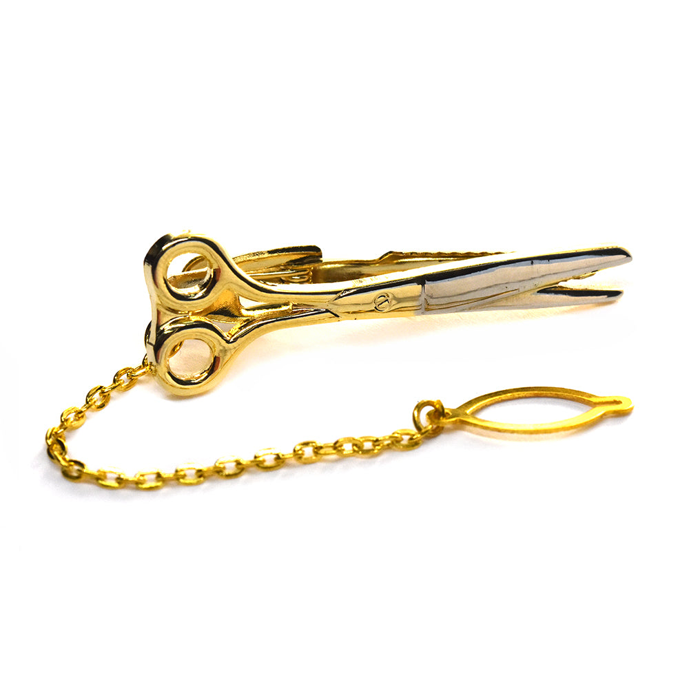 Copper based two tone scissor tie clip - SSVT6552