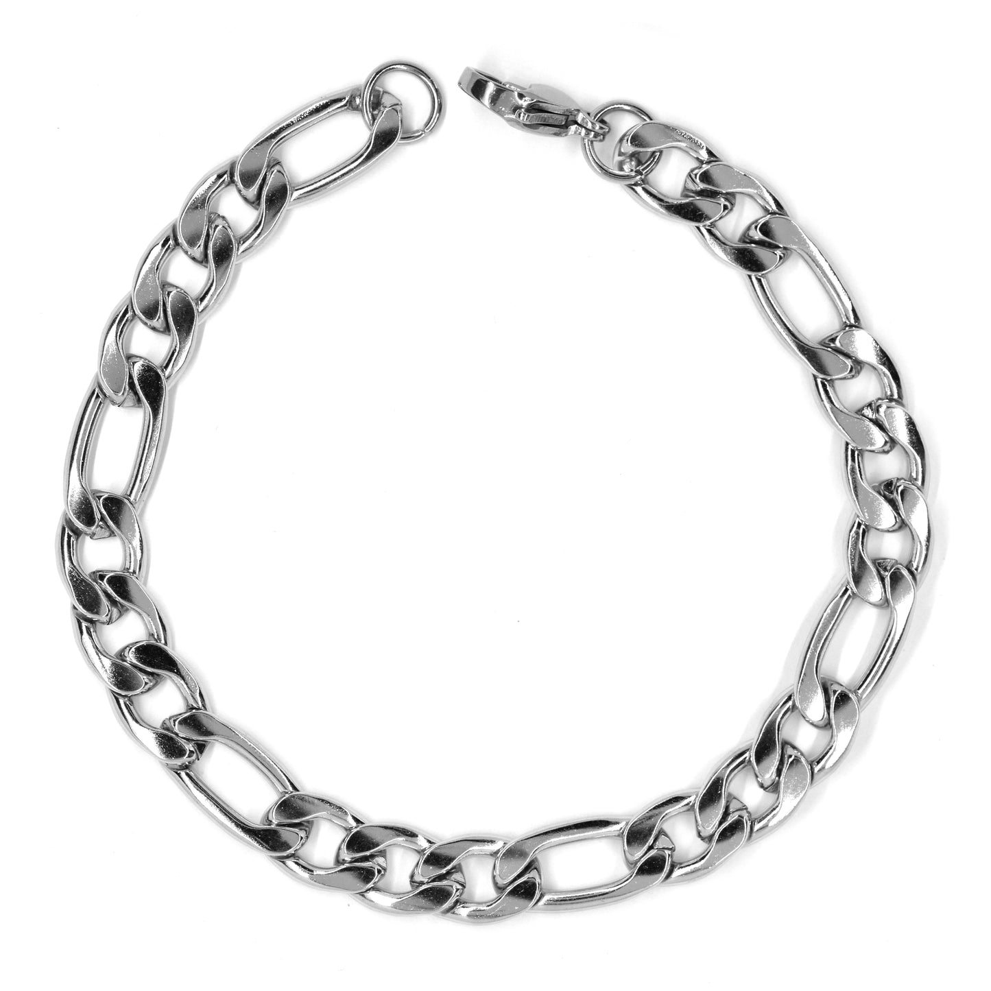 Stainless steel 22cm figaro bracelet. 8mm Width - SSYB3076