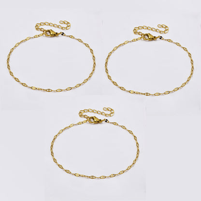 3 Pack Stainless steel Singapore link bracelet - SSYB5042