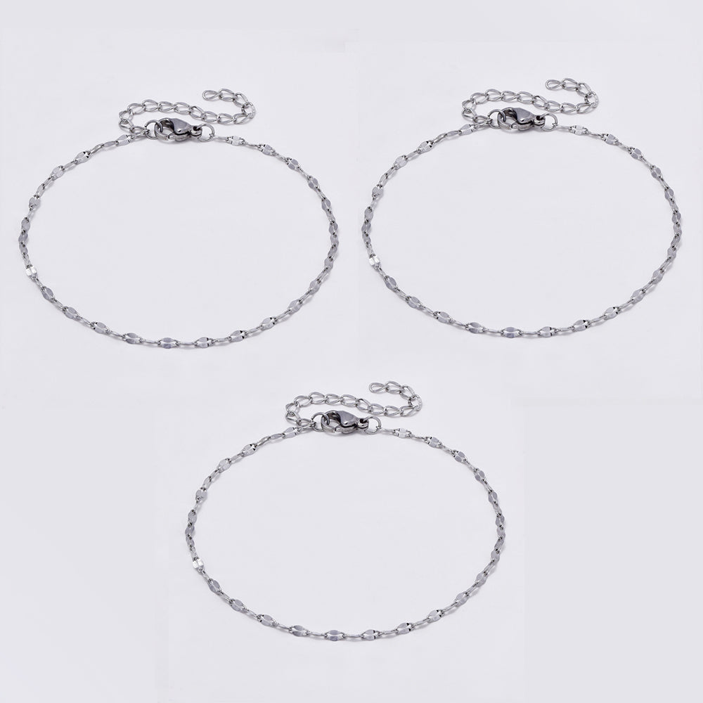 3 Pack Stainless steel Singapore link bracelet - SSYB5042