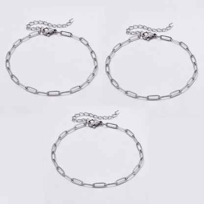 3 Pack Stainless steel paper clip bracelet - SSYB5044