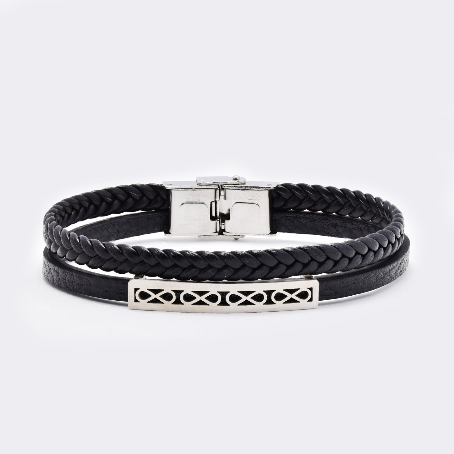 Steel and leather bracelet - SSYB5831