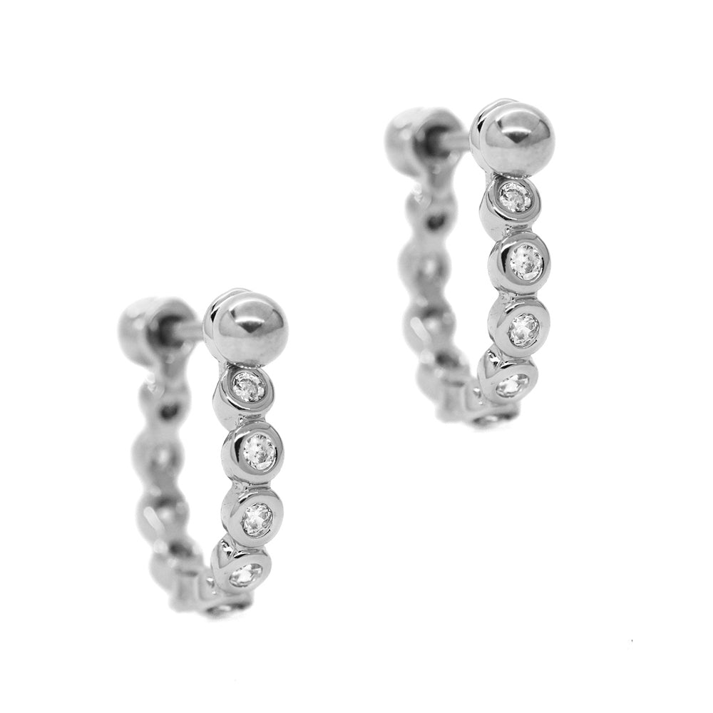 2 Pack Stainless steel cubic zirconia tube septum piercing - SSYBJ2292