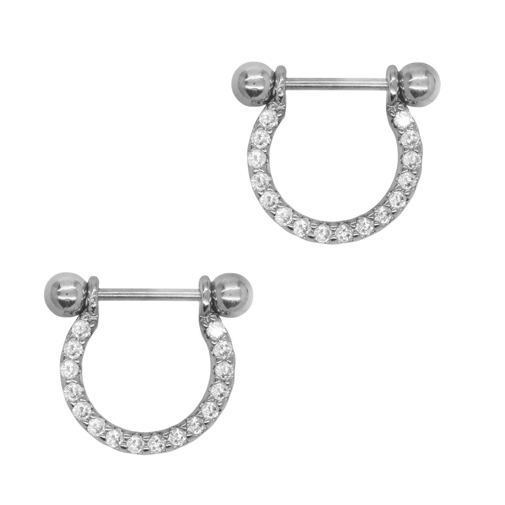 2 Pack cubic zirconia horseshoe cartilage piercing - SSYBJ2293