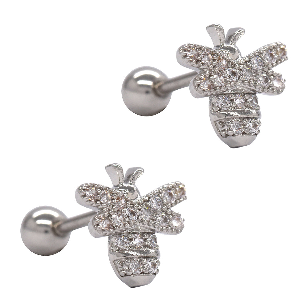 2 Pack Stainless steel cubic zirconia bumble bee piercing - SSYBJ3362