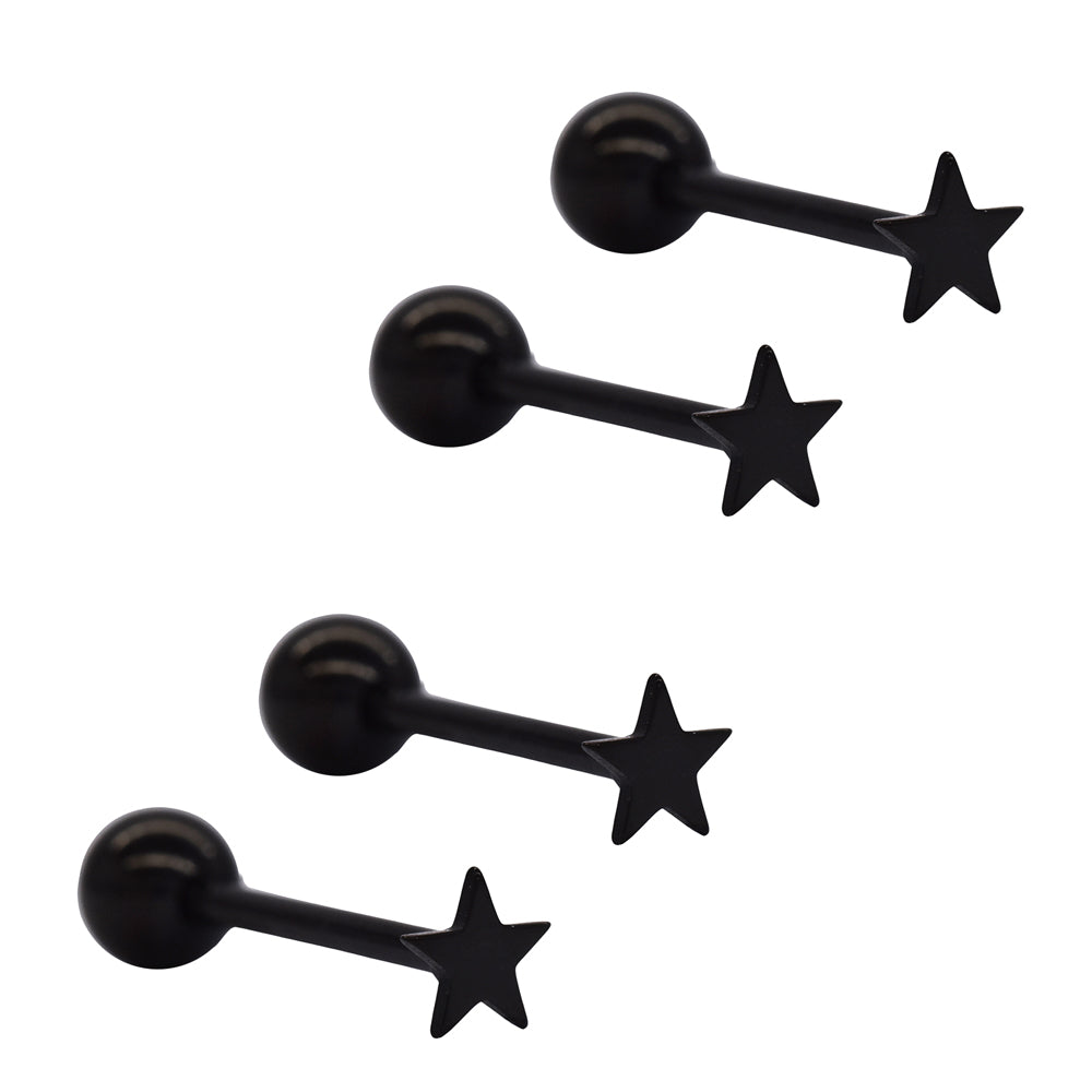 4 Pack Stainless steel 4 piece star piercing - SSYBJ3363