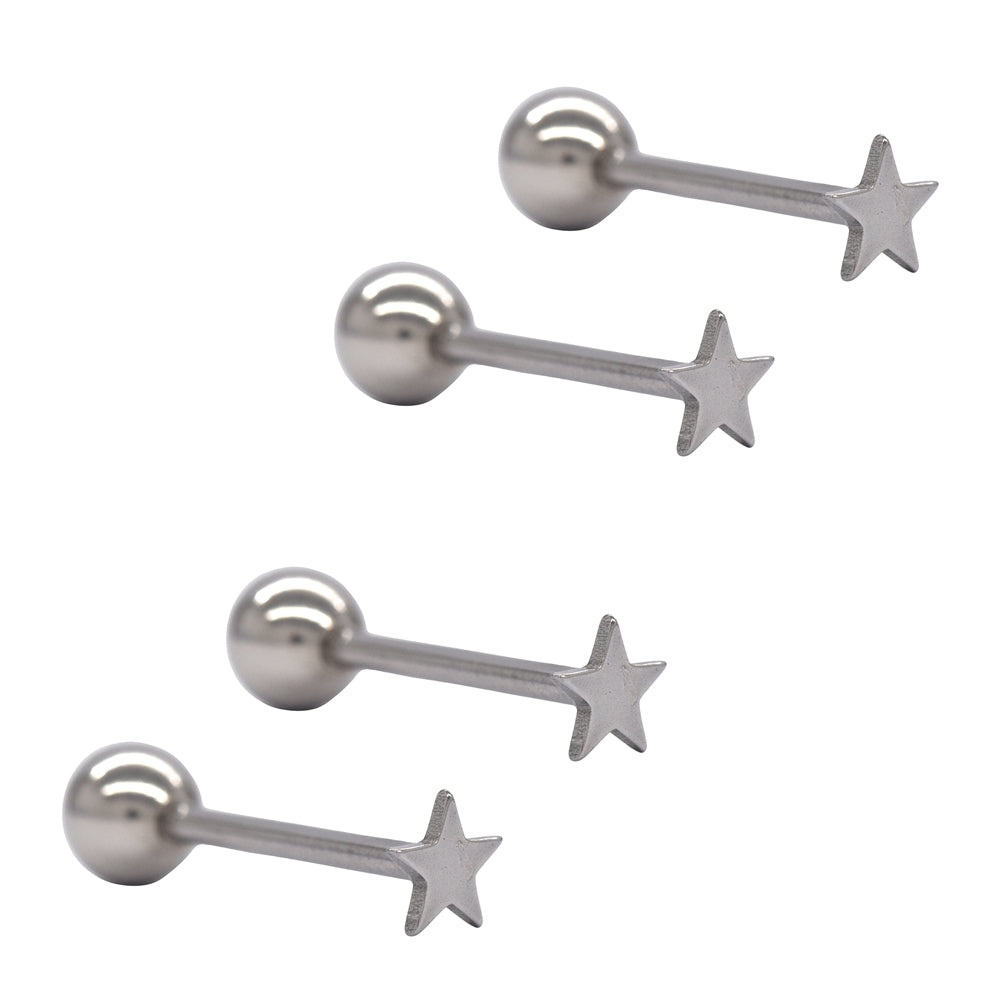 4 Pack Stainless steel 4 piece star piercing - SSYBJ3363