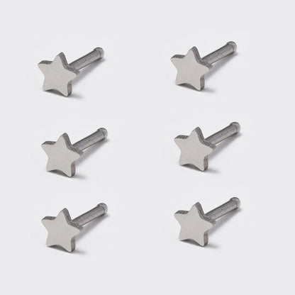 6 Pack Stainless steel star nose pin - SSYBJ4825