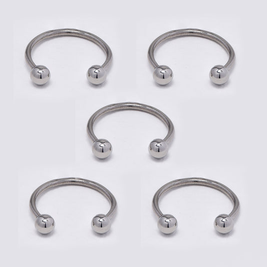 5 Pack Stainless steel curved ball 12mm piercing