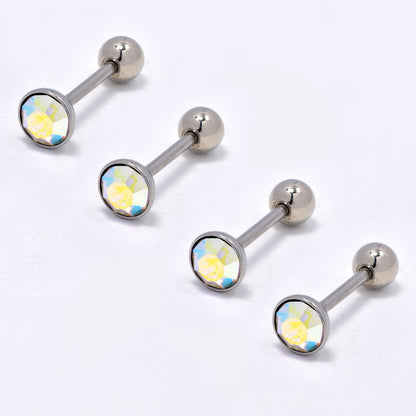 Steel round 4mm crystal piercing - 4 pack - SSYBJ5798