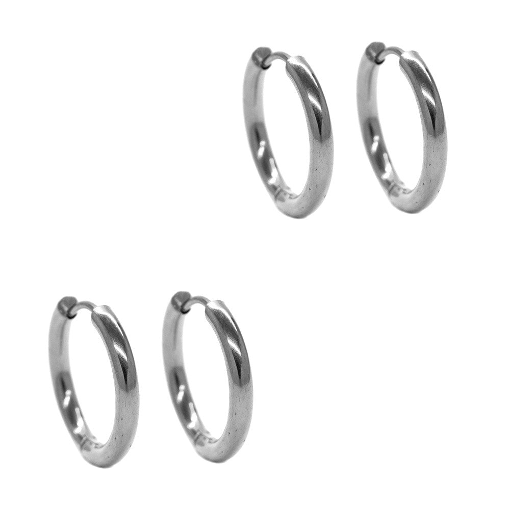 2 Pair Stainless steel gold plated 17mm sleepers