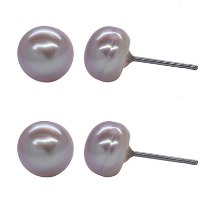 2 Pair 8mm Freshwater pearls with Stainless steel posts earring - SSYE3117