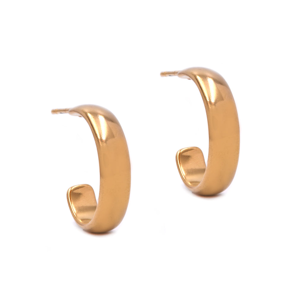 Stainless steel 18mm gold hoop 4.5mm wide - SSYE4580