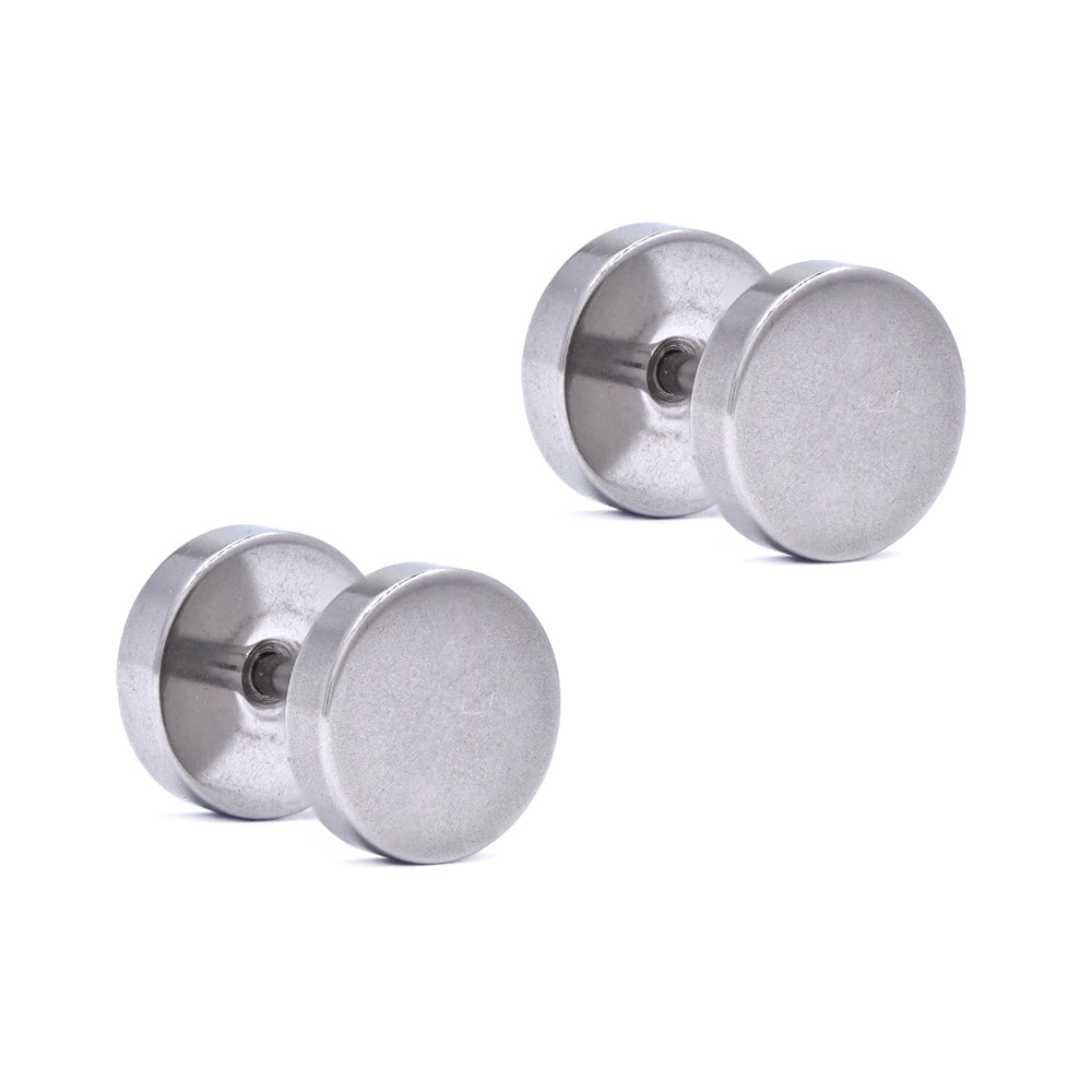 Stainless steel 8mm dumbbell earring - SSYE4671