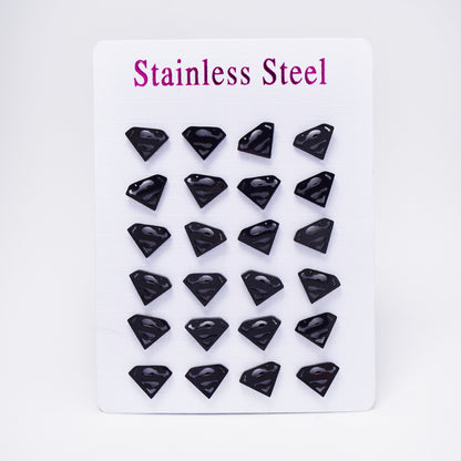 12 pack Stainless steel superman logo stud - SSYE4883