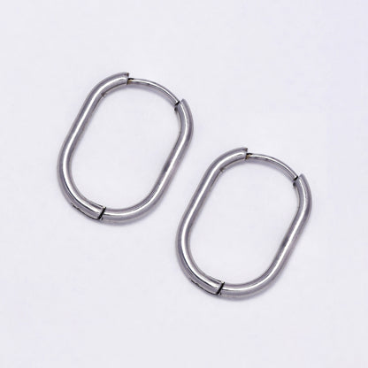 Stainless steel gold oval hoop earring - SSYE5021