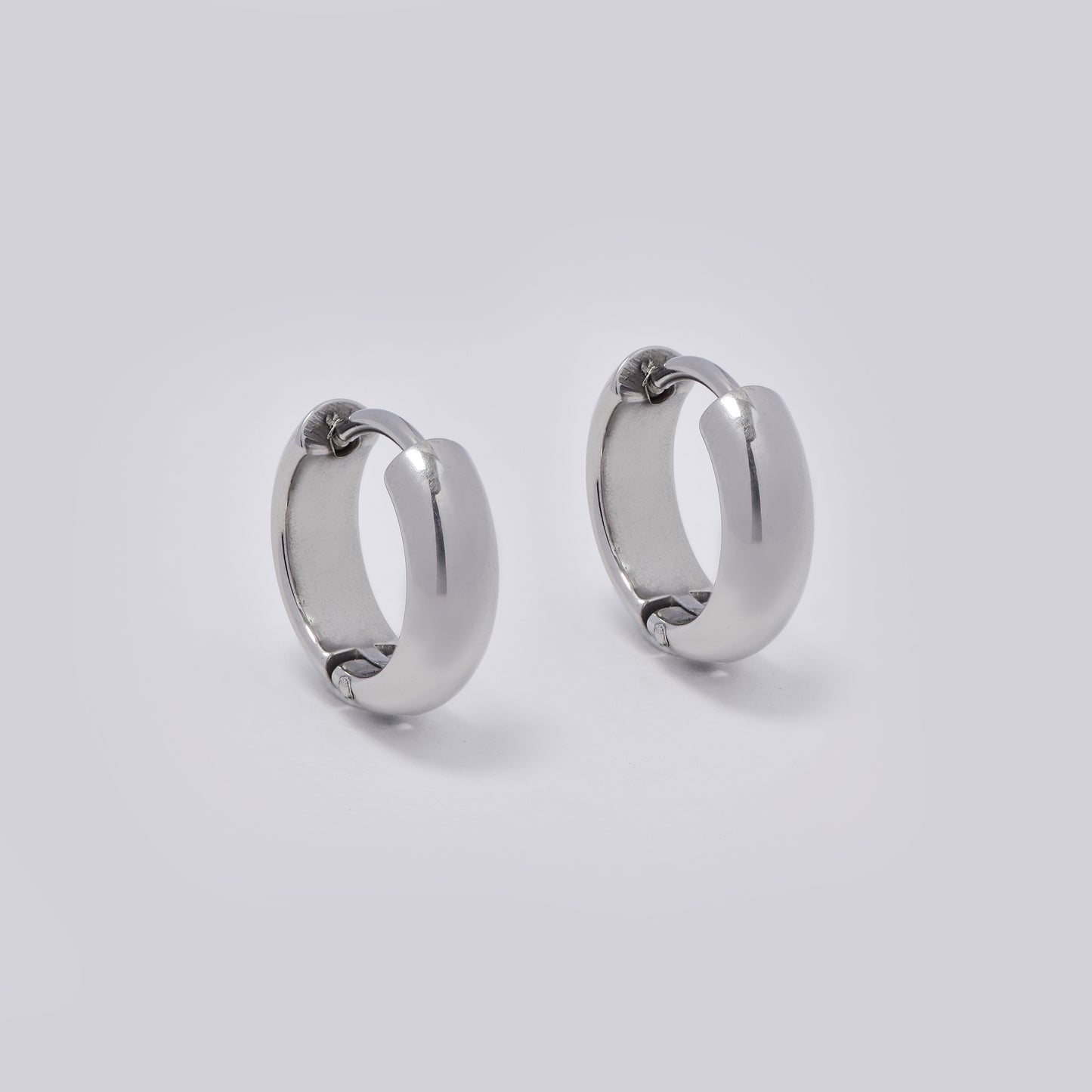 Stainless steel 12.5 x 4mm round hoop earrings - SSYE5376