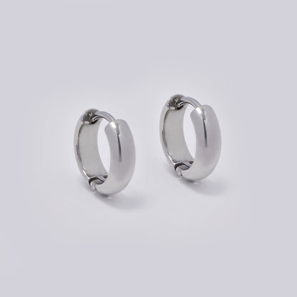 Stainless steel 12.5 x 4mm round hoop earrings - SSYE5376