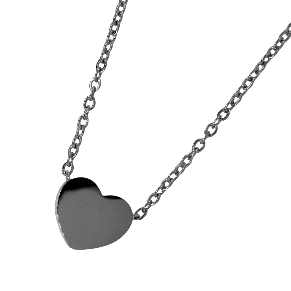 Stainless steel solid heart necklace - heart: L9mm x W10mm chain: 45cm - SSYN2088