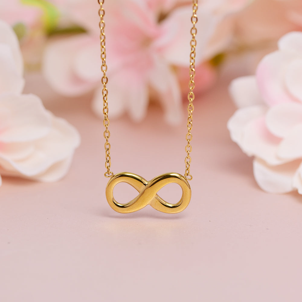 Stainless steel infinity necklace - Infinity:L20mm x W10mm chain: 44cm + 6cm extension chain - SSYN2100