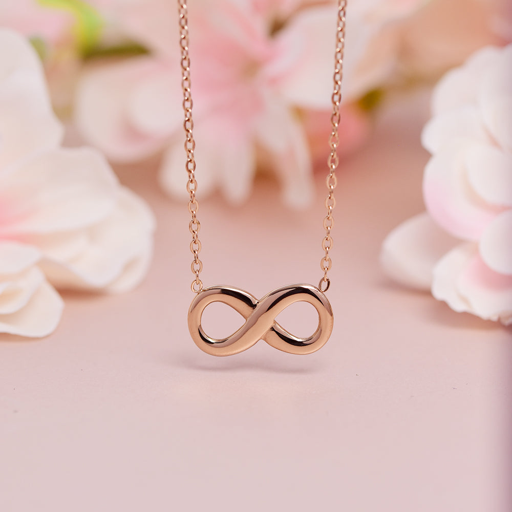 Stainless steel infinity necklace - Infinity:L20mm x W10mm chain: 44cm + 6cm extension chain - SSYN2100