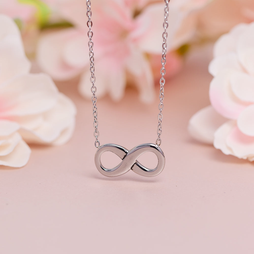 Stainless steel infinity necklace - Infinity:L20mm x W10mm chain: 44cm + 6cm extension chain - SSYN2100