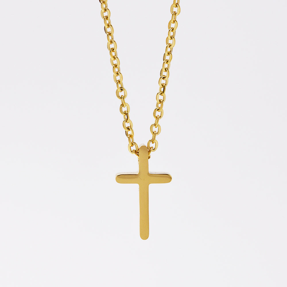 Stainless steel cross necklace - Cross: L15mm x W9mm chain: 45cm - SSYN2102