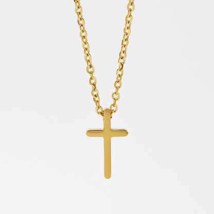 Stainless steel cross necklace - Cross: L15mm x W9mm chain: 45cm - SSYN2102