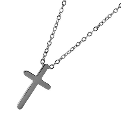 Stainless steel cross necklace - Cross: L15mm x W9mm chain: 45cm - SSYN2102