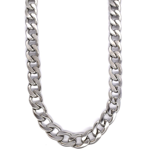 Stainless steel curb 13mm x 55cm chain - SSYN3537