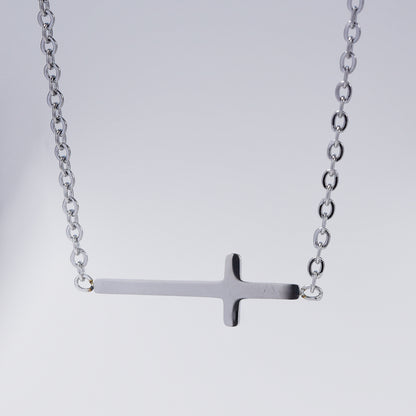 Stainless steel 21mm cross with 37 cm + 6cm extension choker necklace - SSYN3556